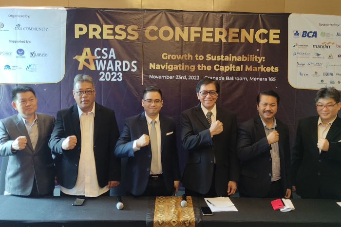 Konferensi Pers CSA Awards 2023, yang digelar di Menara 16, Jakarta, Kamis (23/11/2023) (HELLO.id / Idris Daulat)