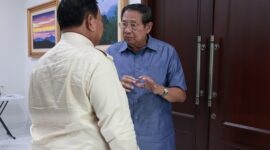 Calon Presiden Prabowo Subianto bersilaturahmi dengan Susilo Bambang Yudhoyono (SBY) di Pacitan, Jawa Timur. (Dok. Tim Media Prabowo)