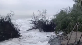 abrasi pantai terjadi di Kelurahan Pasie Nan Tigo, Kecamatan Lubuk Begalung, Kota Padang. (Dok. BPBD Kota Padang)