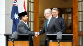 Menteri Pertahanan RI sekaligus presiden terpilih 2024-2029 Prabowo Subianto bersma Perdana Menteri (PM) Australia Anthony Albanese. (Dok. Tim Media Praowo)