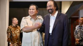 Ketua Umum Partai Gerindra, Prabowo Subianto menerima Ketua Umum Partai NasDem Surya Paloh di kediaman Prabowo, Jalan Kertanegara, Jakarta, Kamis (15/8/2024). (Dok. Tim Media Prabowo Subianto)