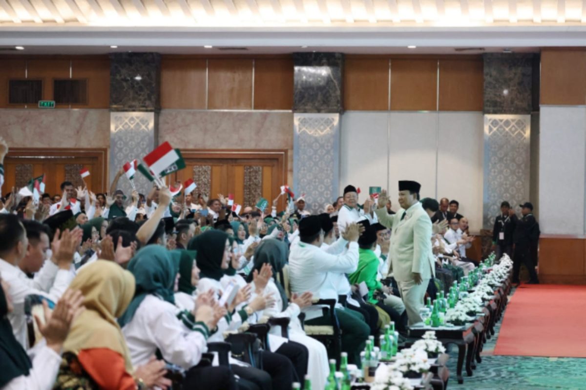 Presiden RI terpilih Prabowo Subianto saat menghadiri acara 'Forum Legislator PKB' yang digelar di Grand Sahid Jaya, Jakarta, Kamis (10/10/2024). (Dok. Tim Media Prabowo Subianto)