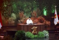 Acara peringatan HUT ke-17 Partai Gerindra yang digelar di Sentul International Convention Center (SICC), Sentul, Bogor. (Facebook.com @Prabowo Subianto)

