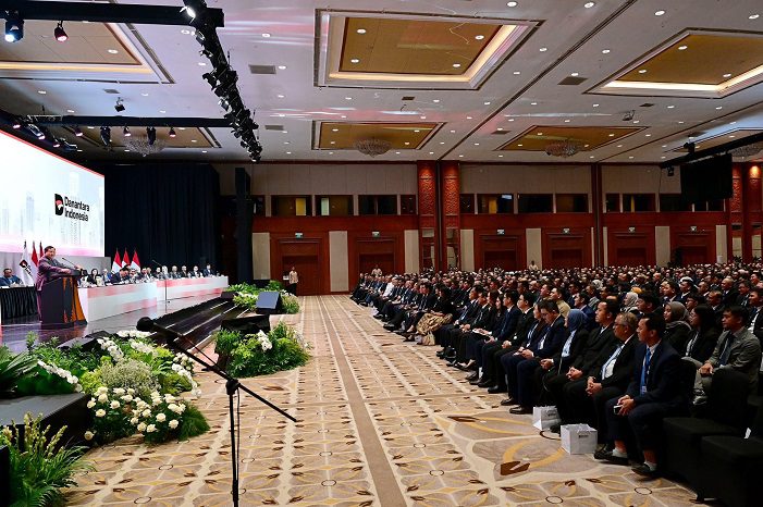 Acara Town Hall Meeting pengurus Badan Pengelola Investasi Daya Anagata BPI Nusantara (Danantara) bersama para direksi BUMN. (Facebook.com @Setkab RI)